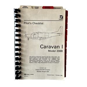Cessna Caravan I Model 208B Pilot's Checklist Wichita KS Original Issue 1986
